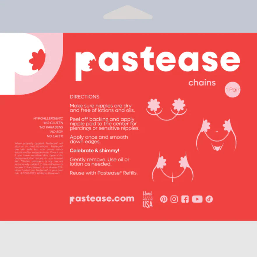 Pastease Chain: Shattered Glass Disco Ball Green Weed with Gold Chain Pasties