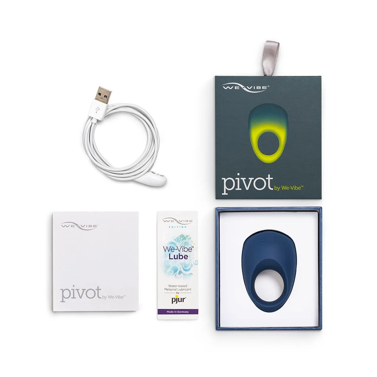 We-Vibe Pivot Rechargeable Silicone Vibrating Couples Ring Blue
