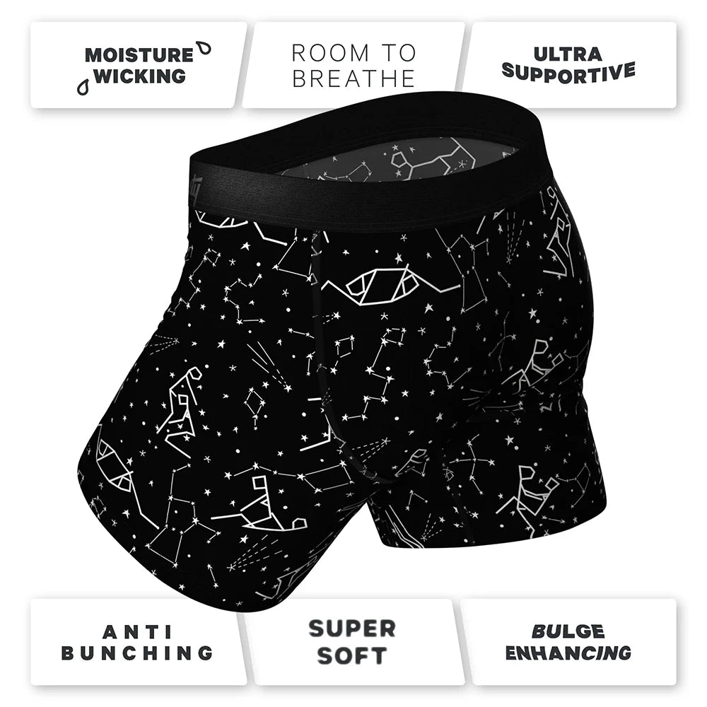 Shinesty The Big Bang Glow-in-the-Dark Constellation Ball Hammock Pouch Underwear with Fly