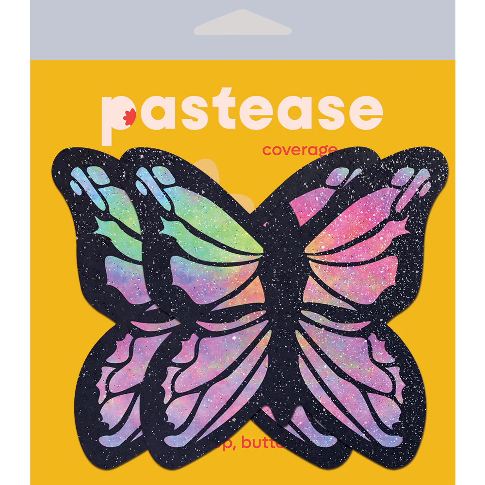 Pastease Butterfly Rainbow Twinkle Velvet Full Breast Covers Support Tape