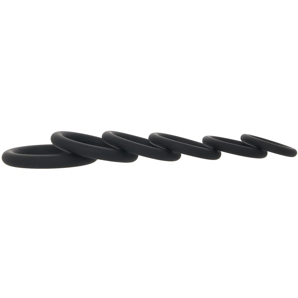 LEVELZ Classic Silicone Cock Ring Set of 6 All Sizes