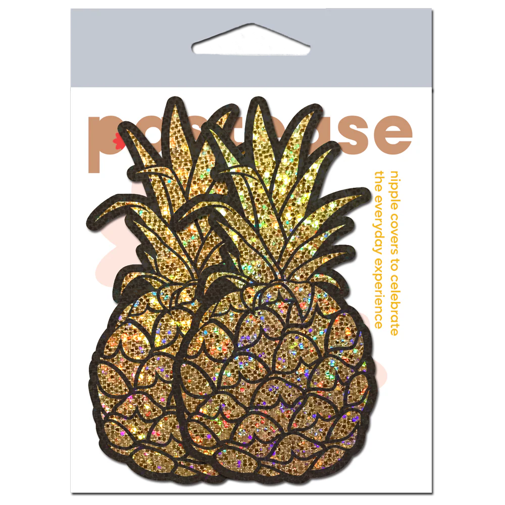 Pastease Pineapple on Glitter Gold Nipple Covers