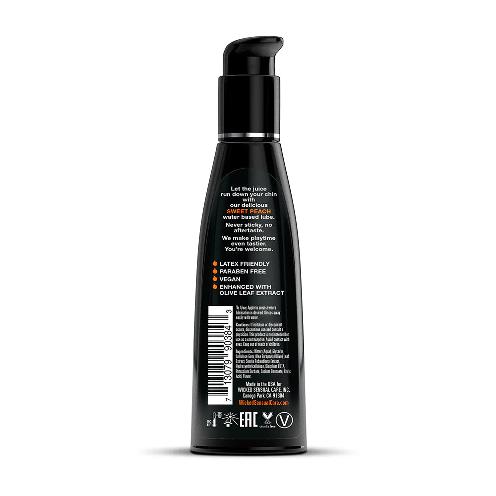 Wicked Aqua Sweet Peach Water-Based Lubricant 4 oz.