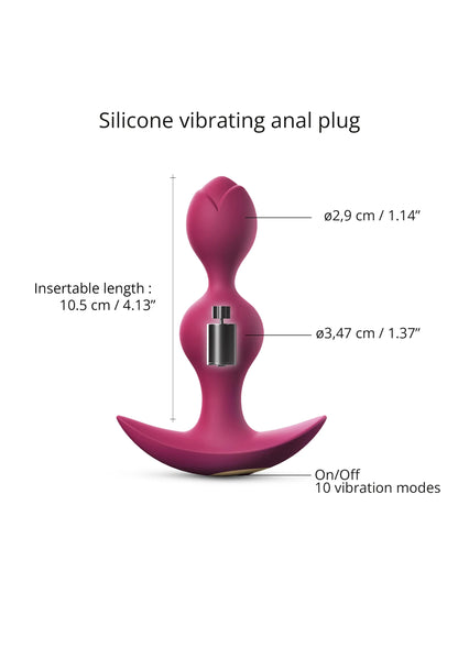 Love to Love Twinny Bud Rechargeable Silicone Multi-Speed Vibrating Anal Plug Plum