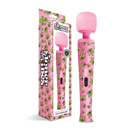 Stoner Vibes Wacky Weed Wand Massager - Pink Kush