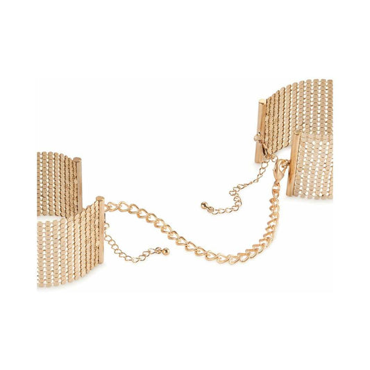 Bijoux Indiscrets Desir Metallique Mesh Handcuffs Gold