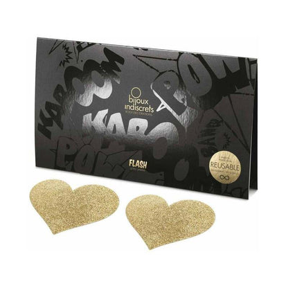 Bijoux Indiscrets Flash Reusable Glitter Pasties Heart