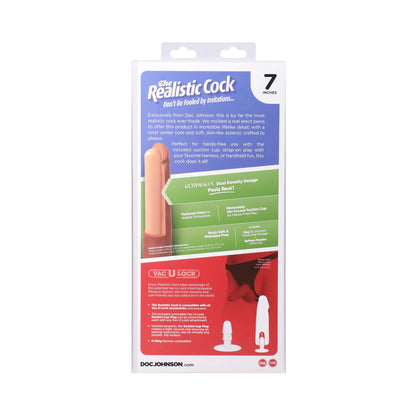 The Realistic Cock 7 in. ULTRASKYN Vac-U-Lock Dildo Caramel