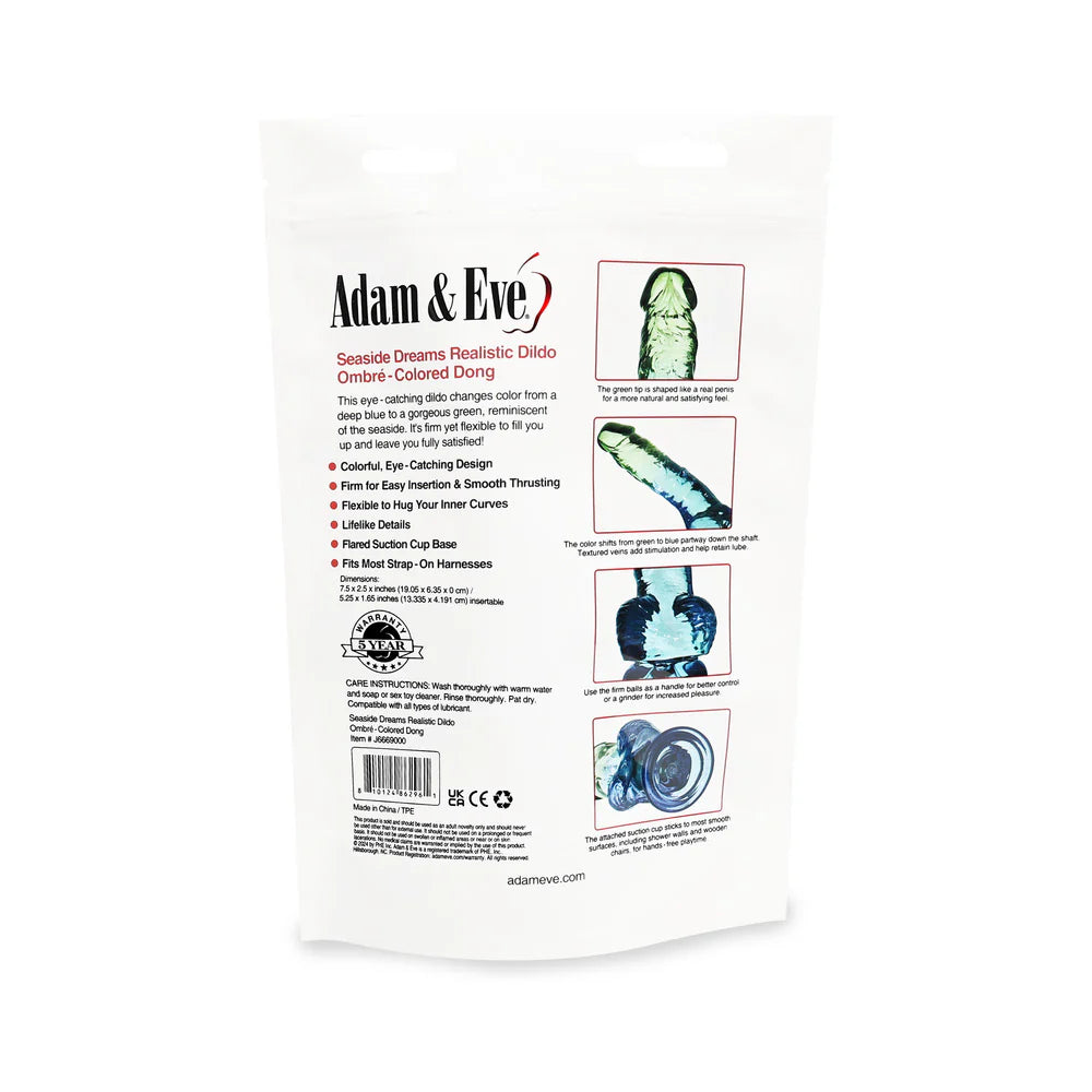 Adam & Eve Seaside Dreams Realistic Dildo 7.5 in.