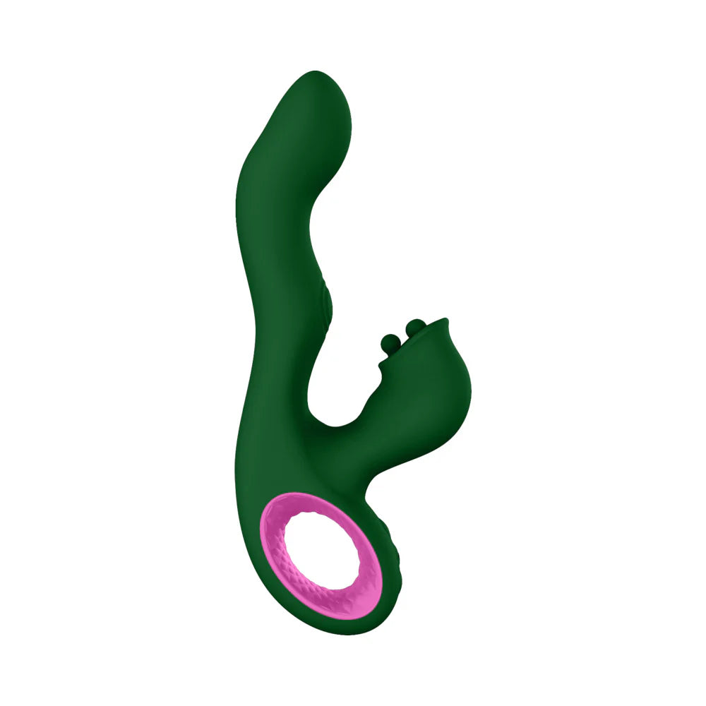 FemmeFunn Pallina Triple Action Thumping Rabbit Vibrator Dark Green