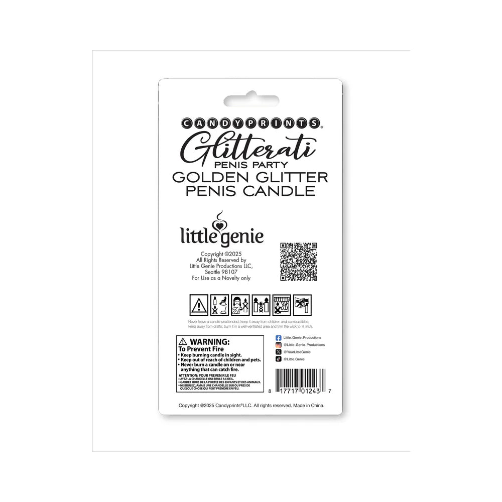 Gold Giltter Penis Candle