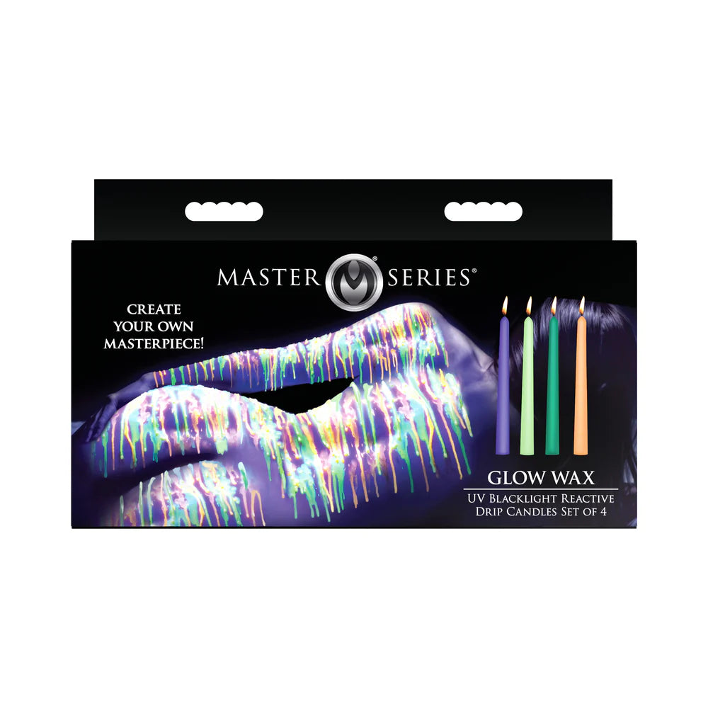 Master Series Glow Wax UV Blacklight Reactive Drip Candles Set of 4