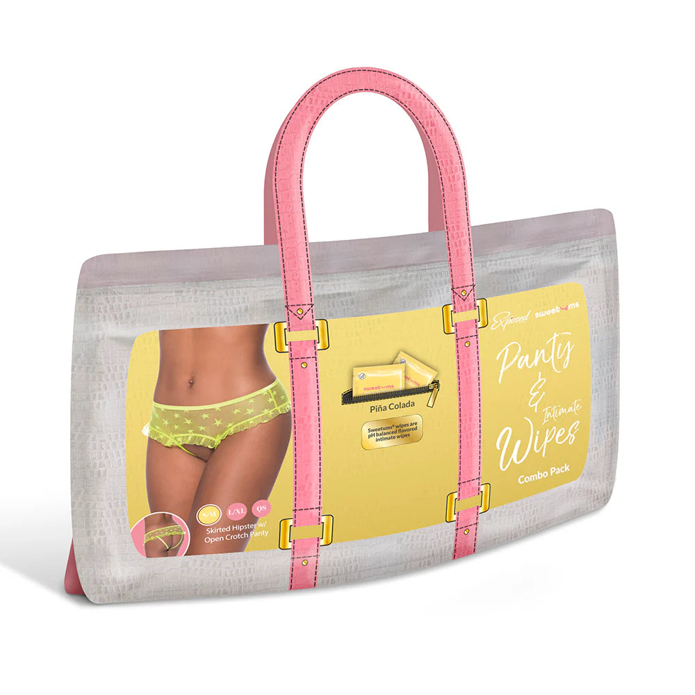 Magic Silk Sweetums Skirted Hipster with Open Crotch Panty Pina Colada