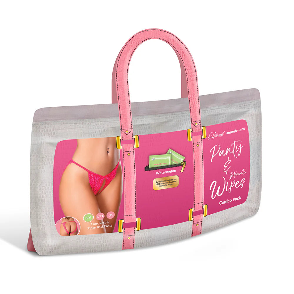 Magic Silk Sweetums Crotchless & Open Back Panty Watermelon