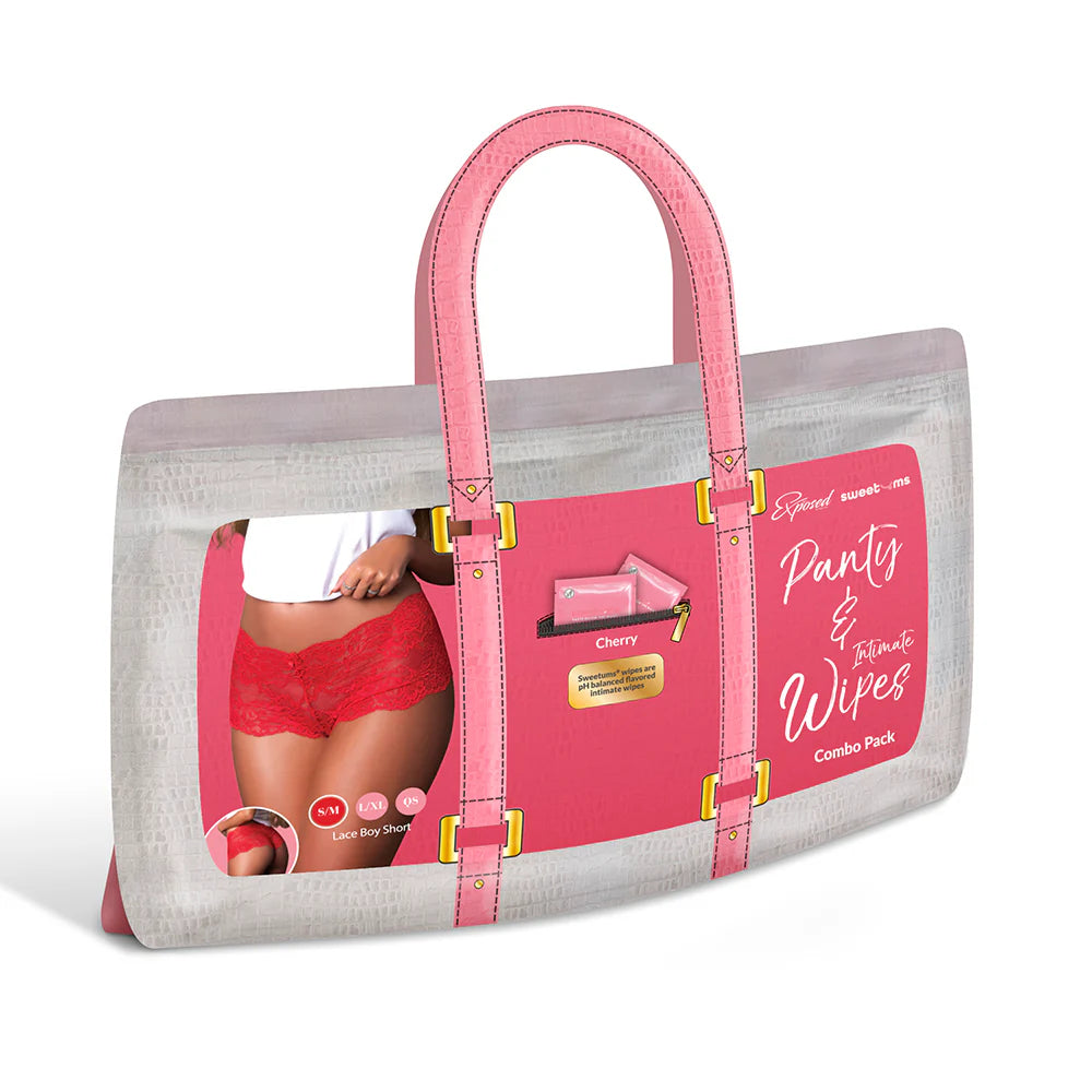 Magic Silk Sweetums Lace Boy Short Cherry