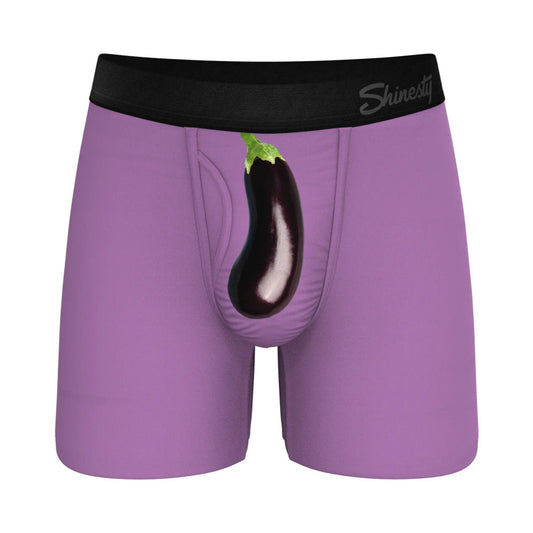 Shinesty The Double Entendre Eggplant Ball Hammock Pouch Underwear with Fly S