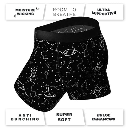 Shinesty The Big Bang Glow-in-the-Dark Constellation Ball Hammock Pouch Underwear with Fly