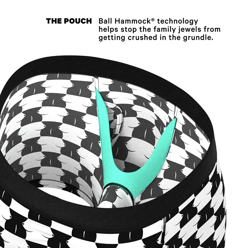 Shinesty The Chest Mate Checkered Ball Hammock Pouch Underwear with Fly