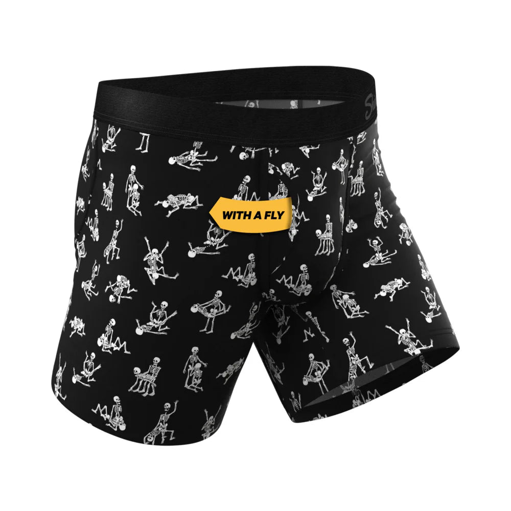 Shinesty The Bare Back Bones Glow-in-the-Dark Skeletons Ball Hammock Pouch Underwear with Fly