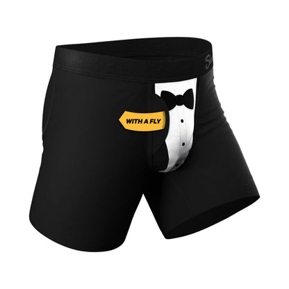 Shinesty The 009 Black Tuxedo Ball Hammock Pouch Underwear with Fly