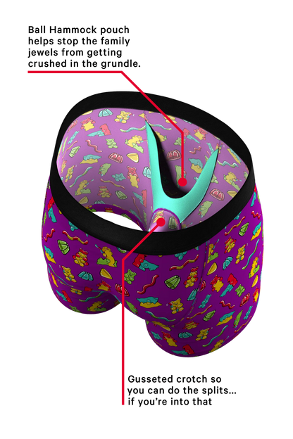 Shinesty The Naughty Bears Gummy Bear Ball Hammock Pouch Underwear with Fly