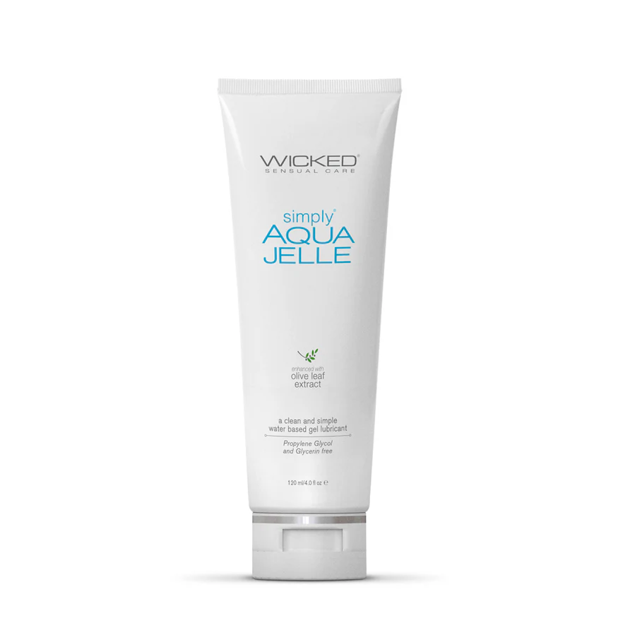 Wicked Simply Aqua Jelle Water Based Lubricant 4 oz.