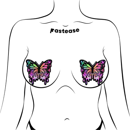 Pastease Butterfly Melt Trippy Glitter Rainbow Nipple Pasties