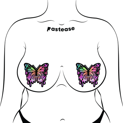 Pastease Butterfly Melt Trippy Glitter Rainbow Nipple Pasties