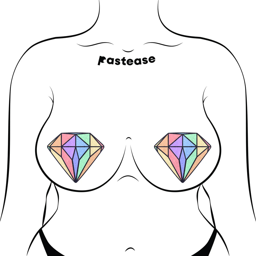 Pastease Gem: Pastel Rainbow Diamond Nipple Pasties