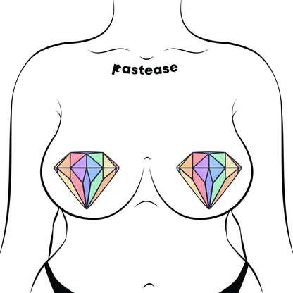 Pastease Gem: Pastel Rainbow Diamond Nipple Pasties