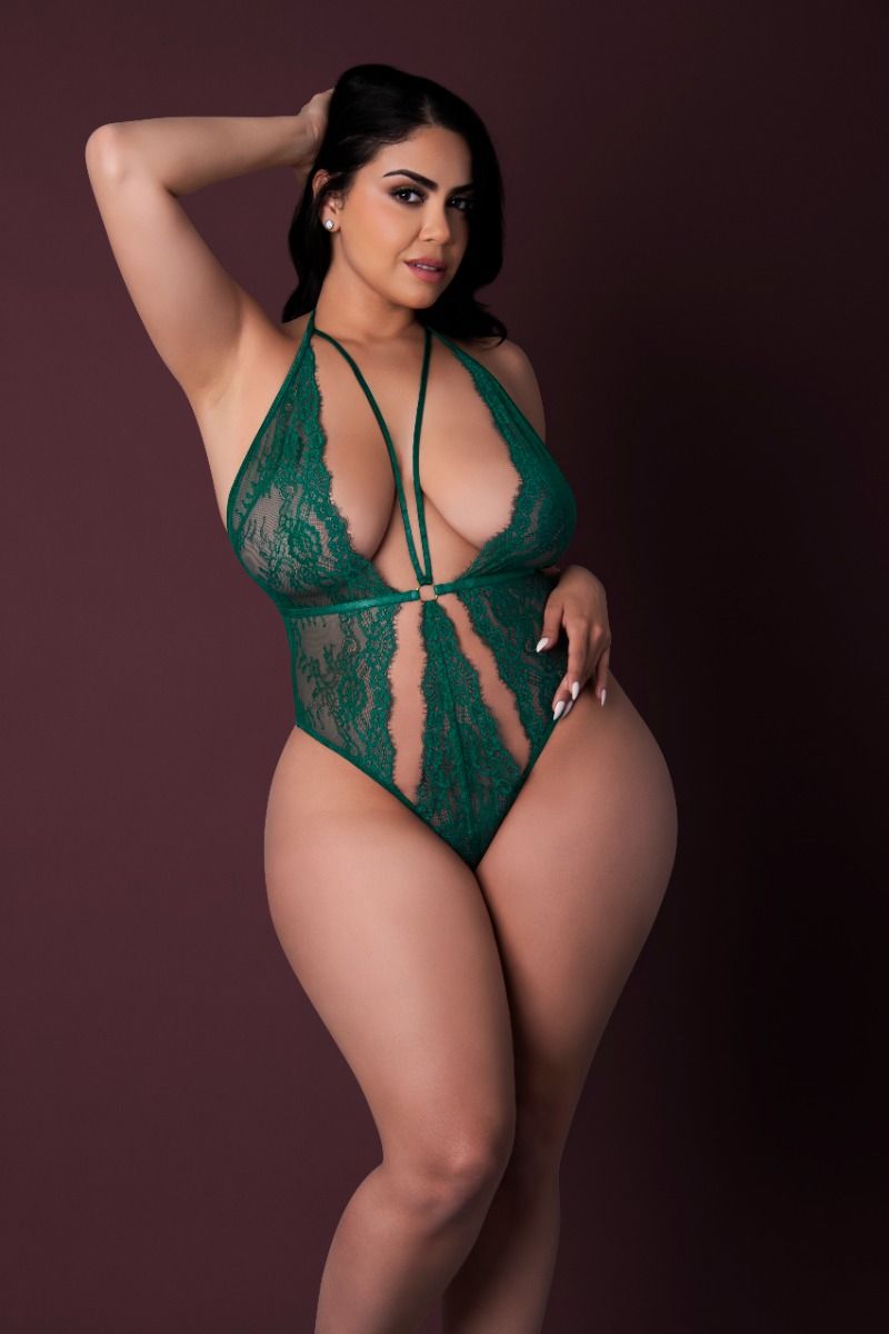 Magic Silk Evermore Plunge Teddy - Emerald