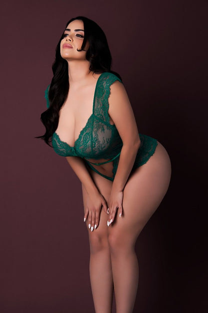 Magic Silk Evermore Cutout Romper - Emerald
