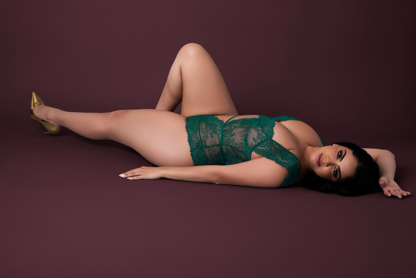 Magic Silk Evermore Cutout Romper - Emerald