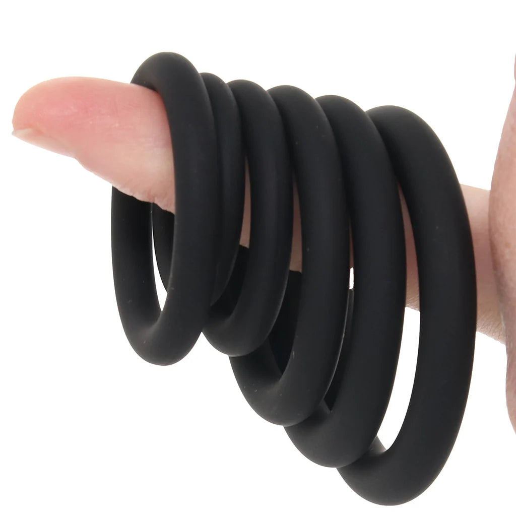 LEVELZ Classic Silicone Cock Ring Set of 6 All Sizes