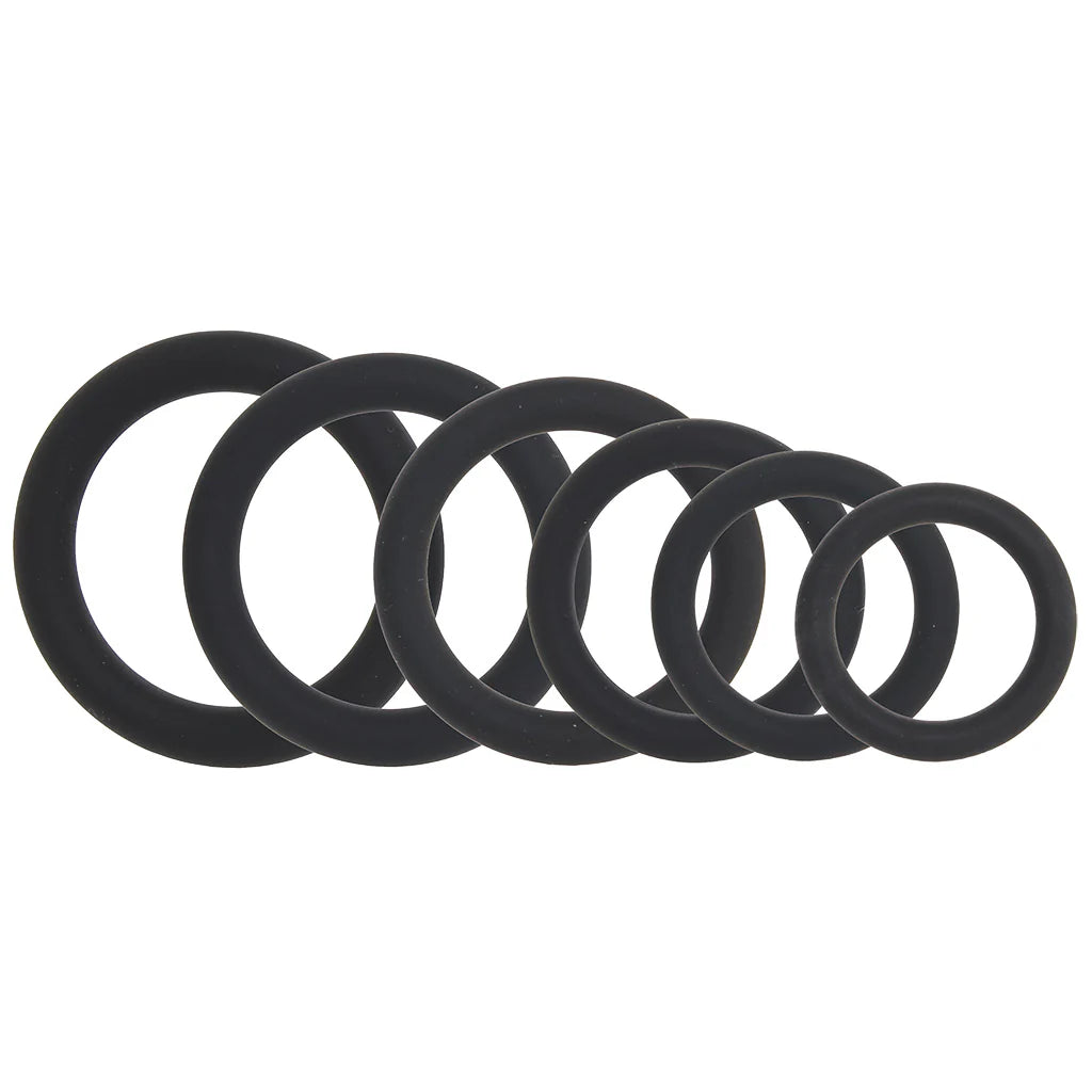 LEVELZ Classic Silicone Cock Ring Set of 6 All Sizes