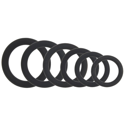 LEVELZ Classic Silicone Cock Ring Set of 6 All Sizes