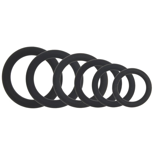 LEVELZ Classic Silicone Cock Ring Set of 6 All Sizes