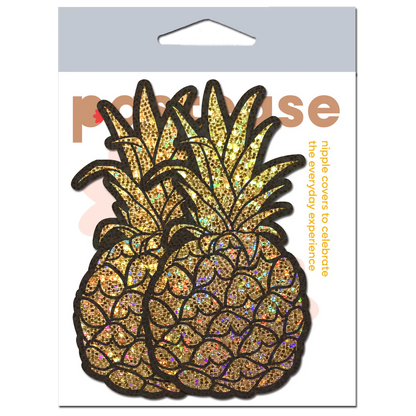 Pastease Pineapple on Glitter Gold Nipple Covers