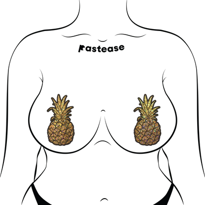 Pastease Pineapple on Glitter Gold Nipple Covers